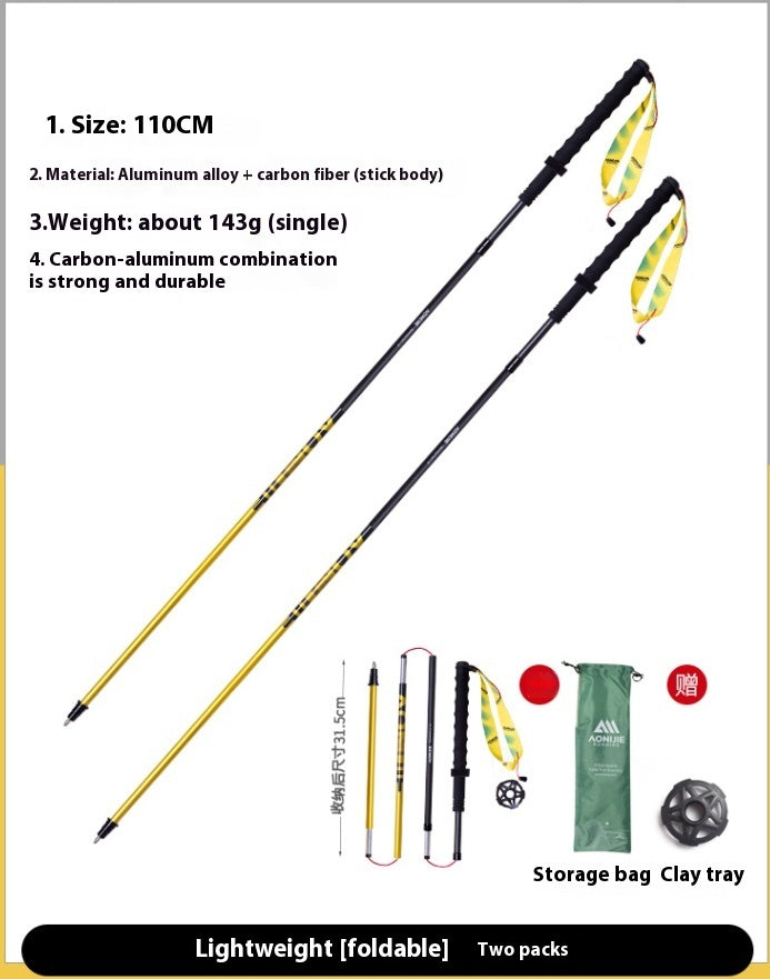 Folding Carbon Fiber Trekking Pole Off Road Cane