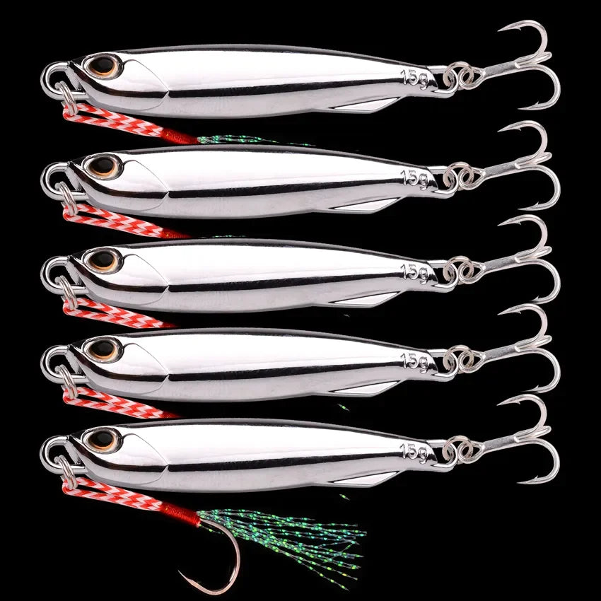 15g Silver Metal Jig Fishing Lure For Saltwater Bass