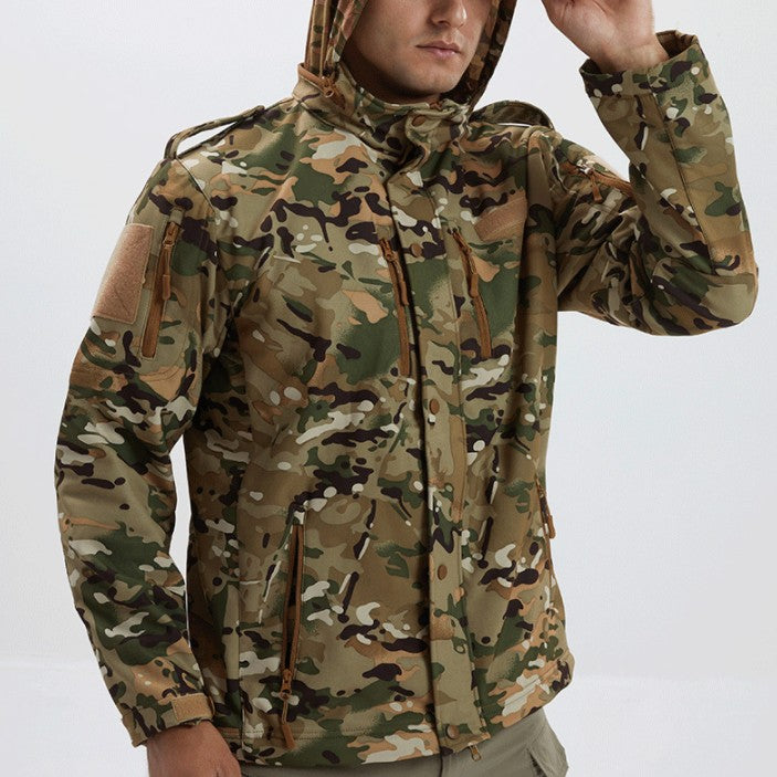 Men’s Waterproof Fleece Camouflage Softshell Jacket