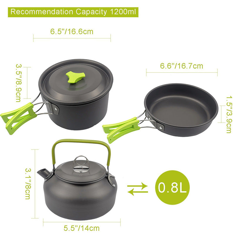 Folding Mini Camping Cookware Set With Pots