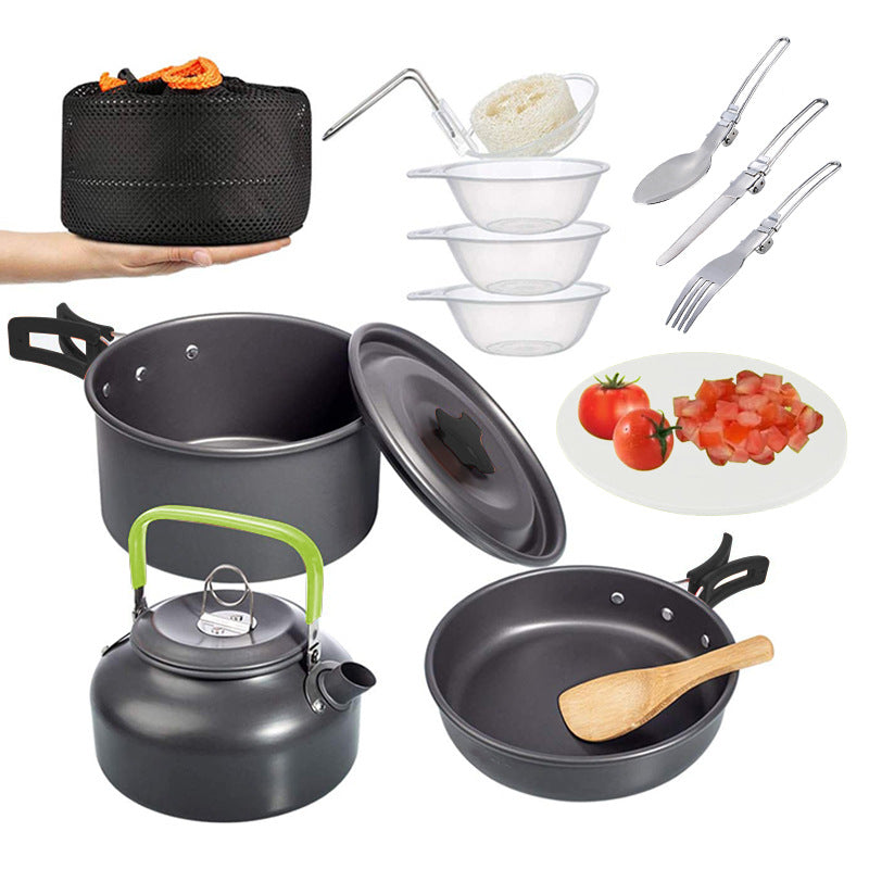 Folding Mini Camping Cookware Set With Pots