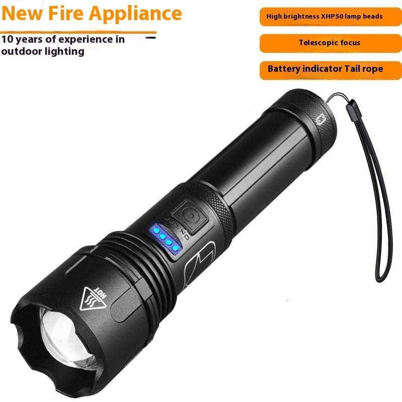 Rechargeable Focusing Strong Light Outdoor Flashlight