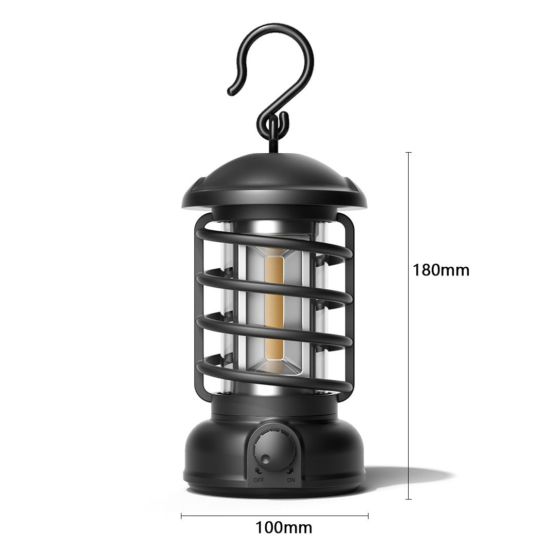 Portable COB Retro Camping Lantern Tent Light