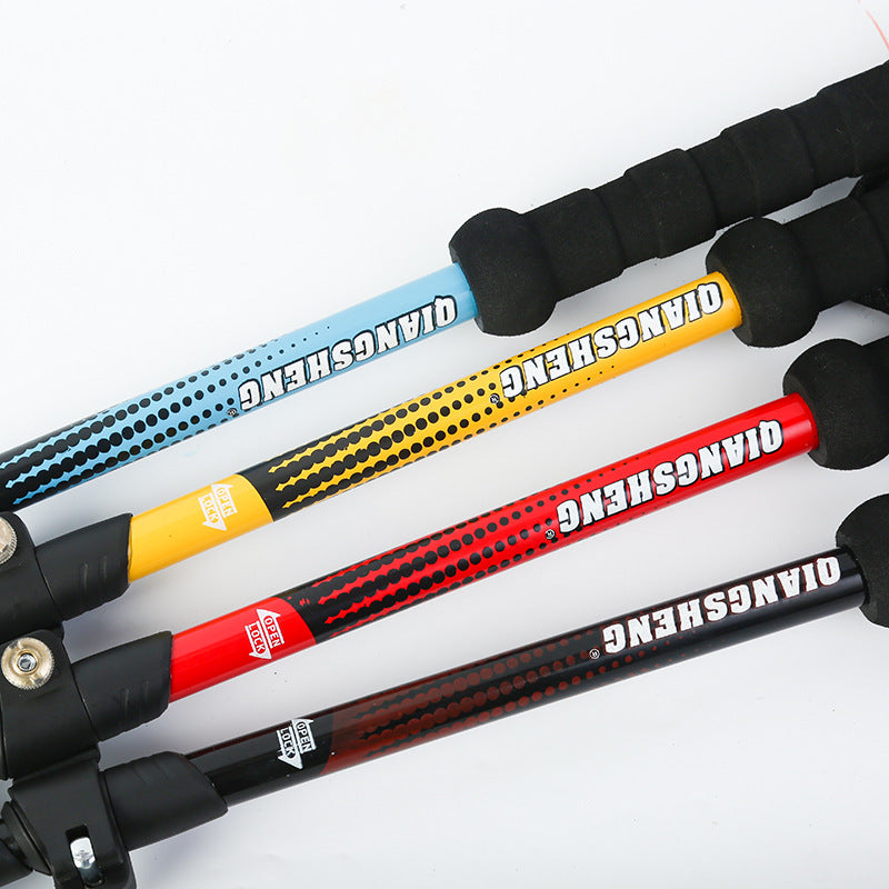 Outdoor Telescopic Trekking Pole Straight Handle Outer Lock