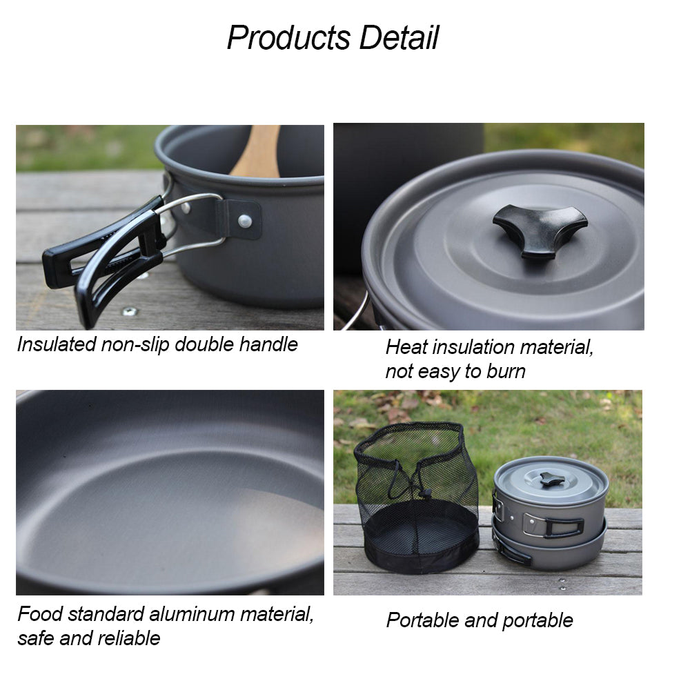 Lightweight Folding Camping Cookware And Tableware Set