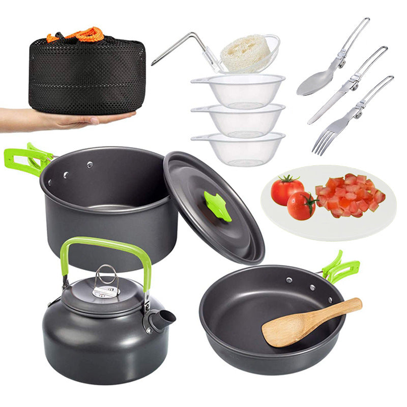 Folding Mini Camping Cookware Set With Pots