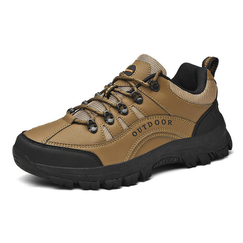 Men’s Autumn Winter Leather Low-Top Hiking Boots