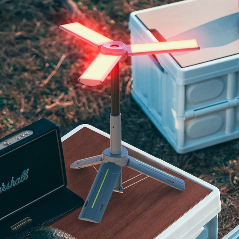 Rechargeable Multifunctional Tri-Leaf Bracket Camping Lantern