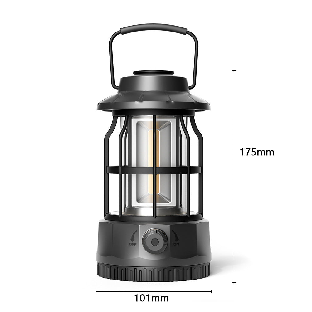 Portable COB Retro Camping Lantern Tent Light