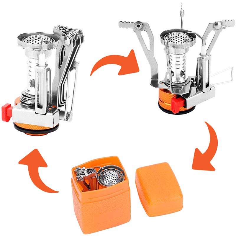 Integrated Outdoor Camping Cooking Stove And Cookware Set