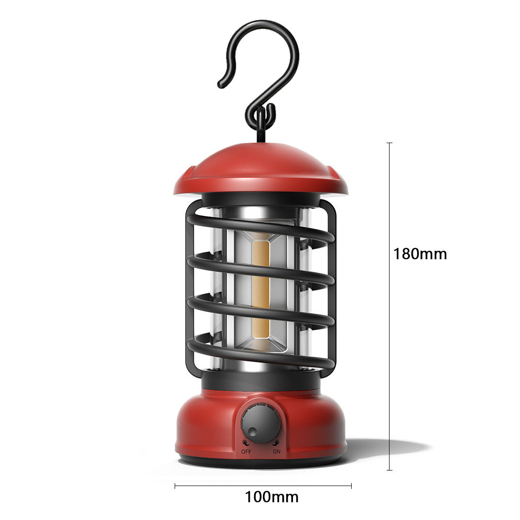 Portable COB Retro Camping Lantern Tent Light