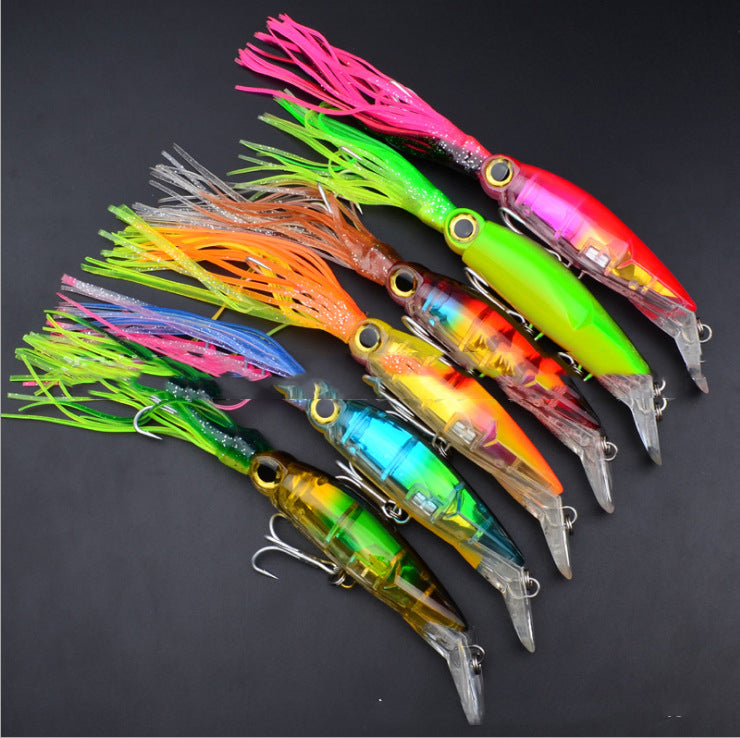 Plastic Squid Fishing Lure With Bait Tackle