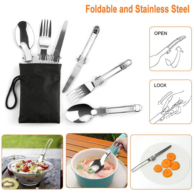 Folding Mini Camping Cookware Set With Pots