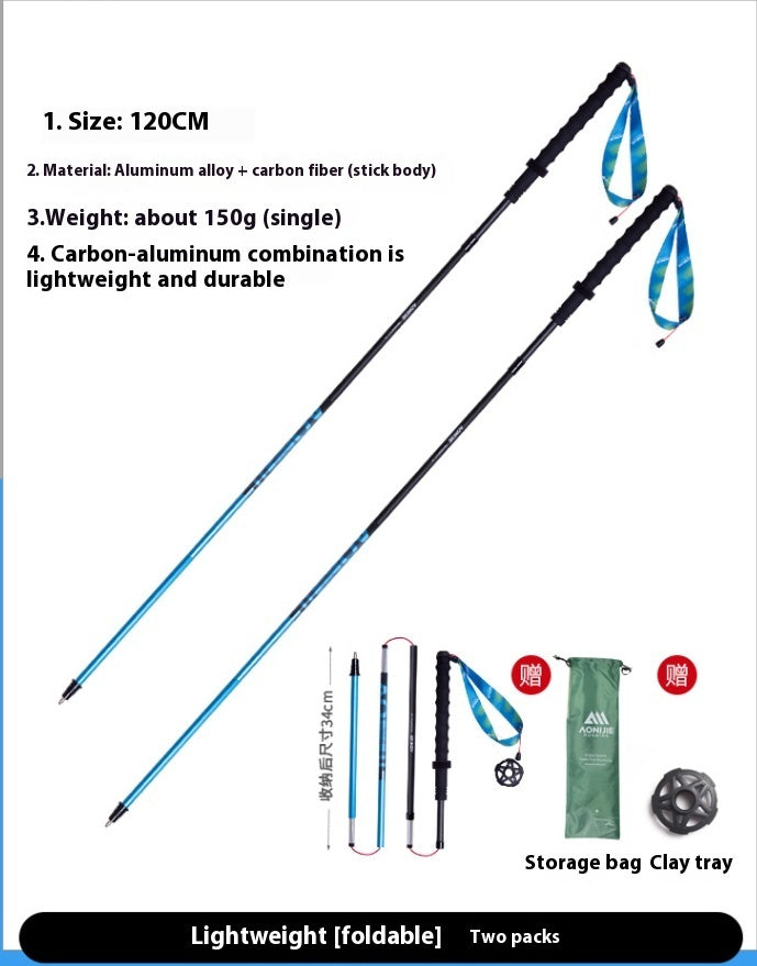 Folding Carbon Fiber Trekking Pole Off Road Cane