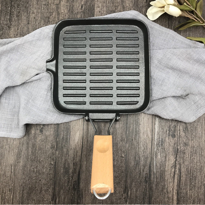 Foldable Cast Iron Camping Steak Skillet Pan