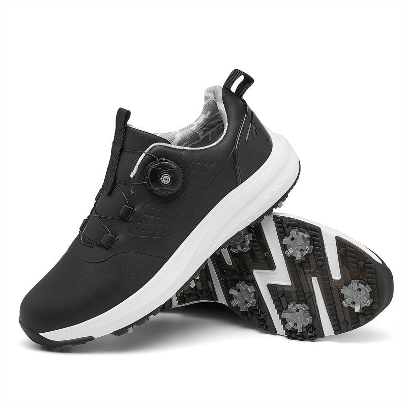 Couple Waterproof Golf Shoes With Spiked Track Sole