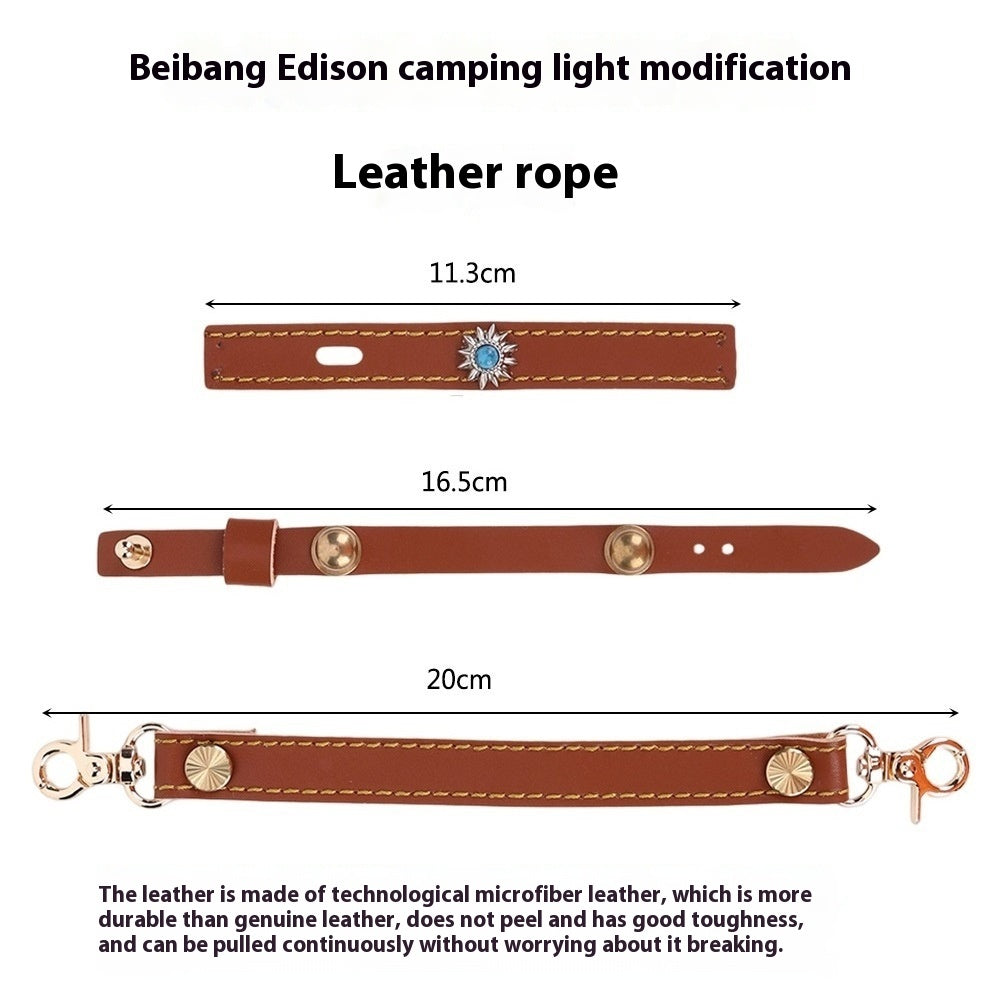 Leather Rope Hanging Camping Lantern Set For Edison Lantern