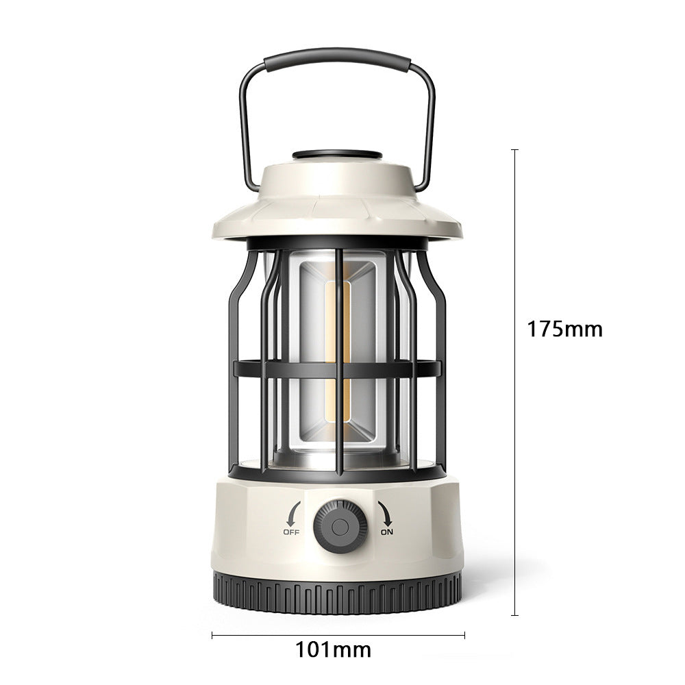 Portable COB Retro Camping Lantern Tent Light