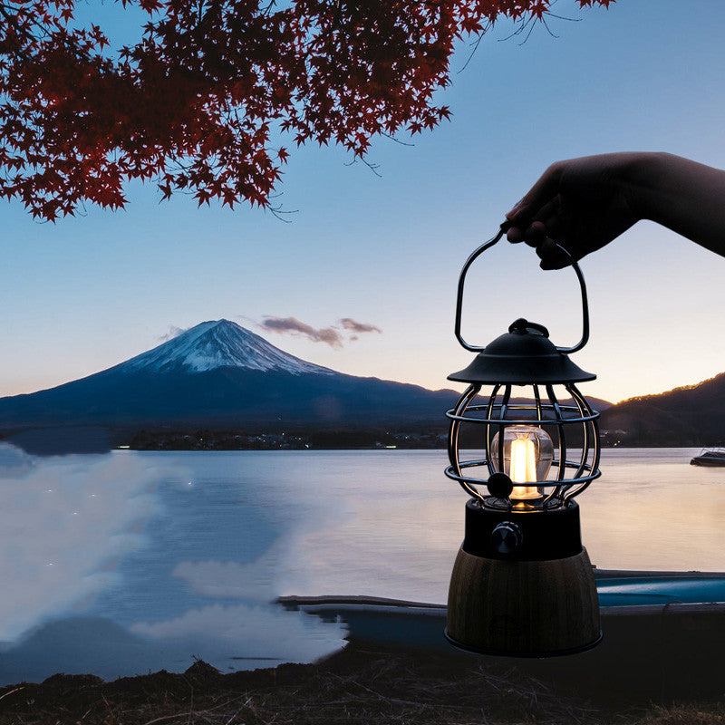 Retro Portable Hanging Camping Tent Lantern Light
