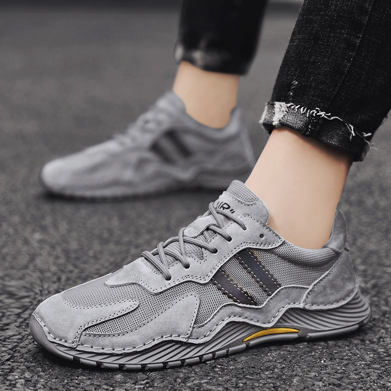New Men’s Low-Top Lace-Up Hiking Boots Platform Shoes