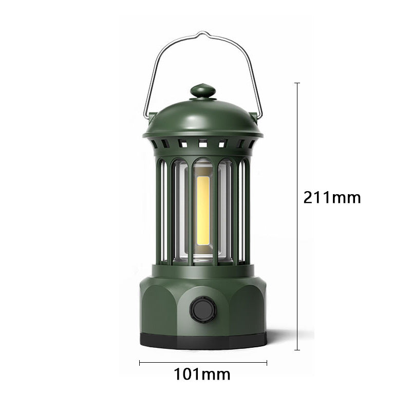 Portable COB Retro Camping Lantern Tent Light
