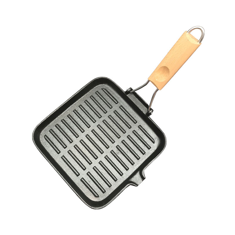 Foldable Cast Iron Camping Steak Skillet Pan