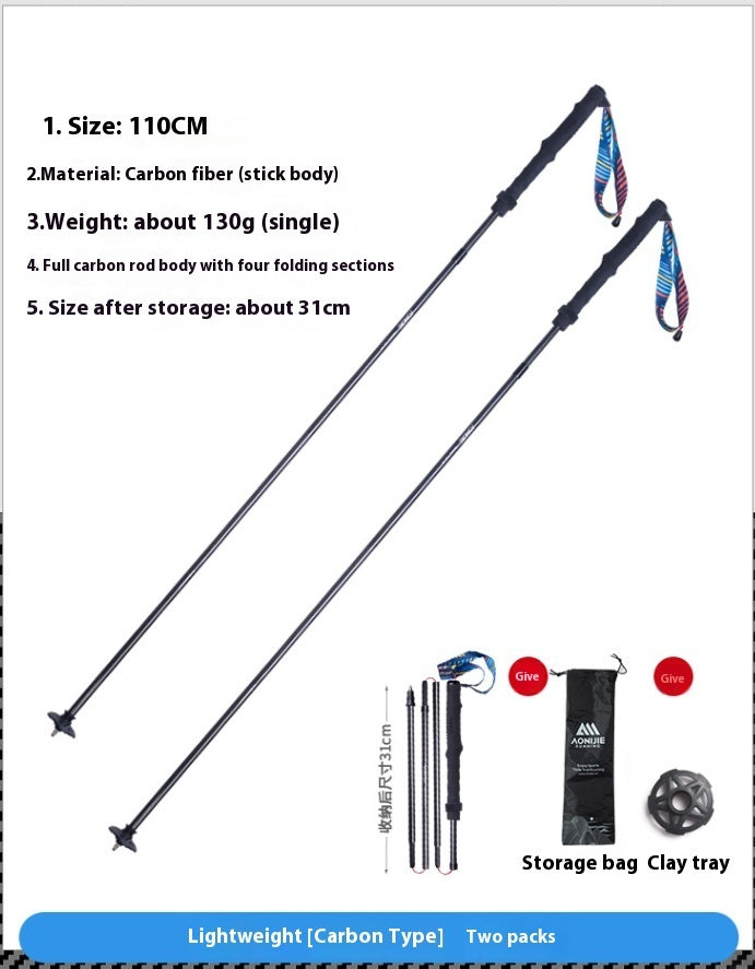 Folding Carbon Fiber Trekking Pole Off Road Cane