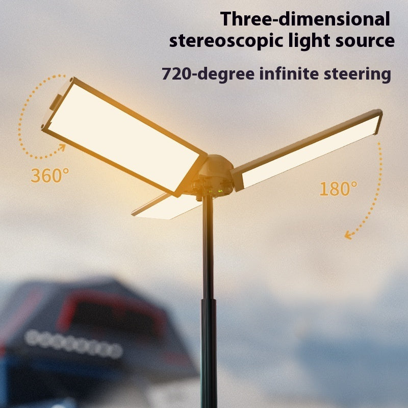 Rechargeable Multifunctional Tri-Leaf Bracket Camping Lantern