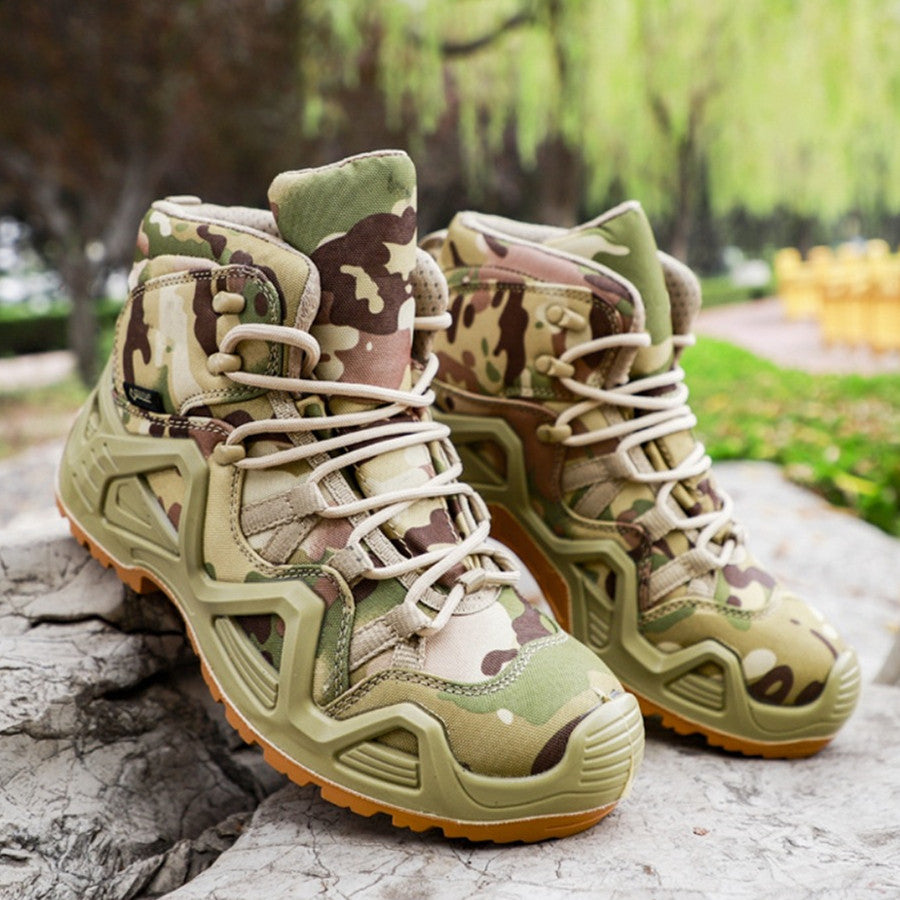 Mid-High Top Military Combat Hiking Boots
