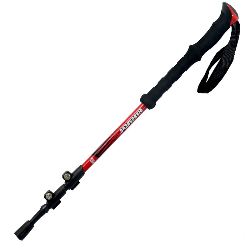Outdoor Telescopic Trekking Pole Straight Handle Outer Lock