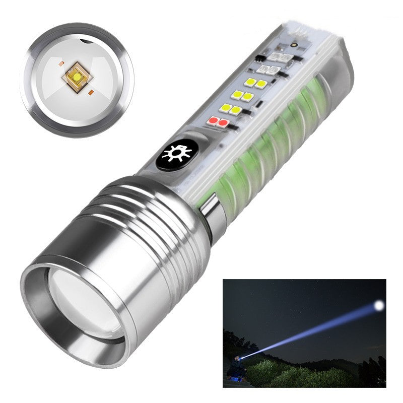 Rechargeable Waterproof LED UV Laser Camping Pocket Flashlight