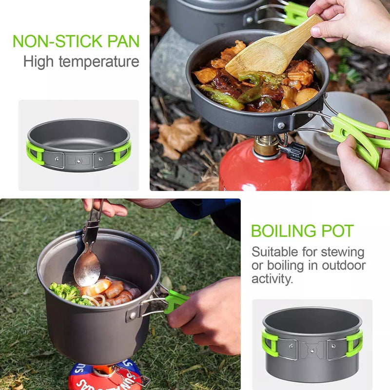 Folding Mini Camping Cookware Set With Pots