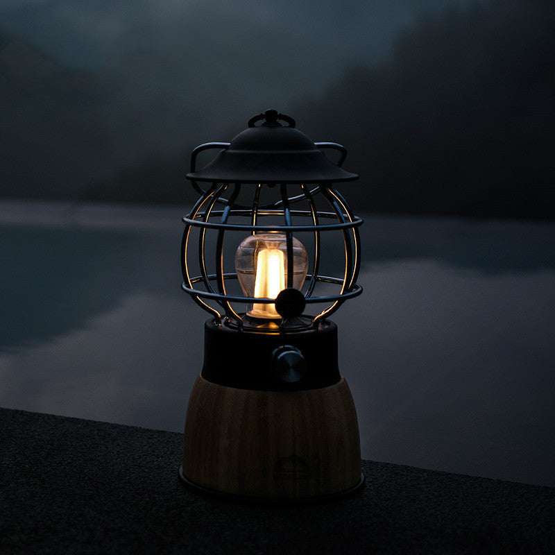 Retro Portable Hanging Camping Tent Lantern Light