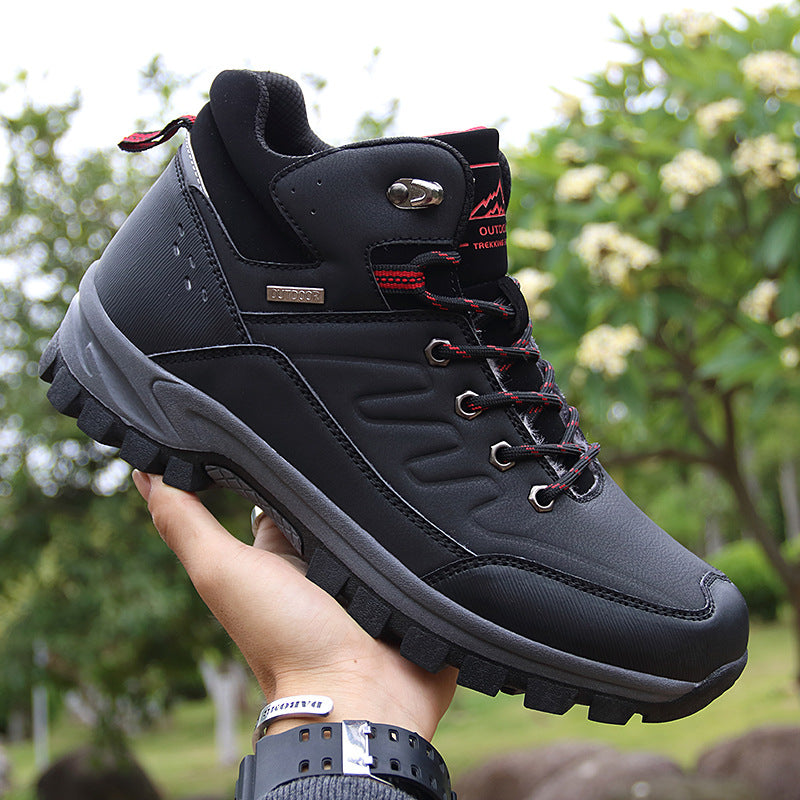 Men’s High-Top Outdoor Hiking Boots Single-Layer Shoes