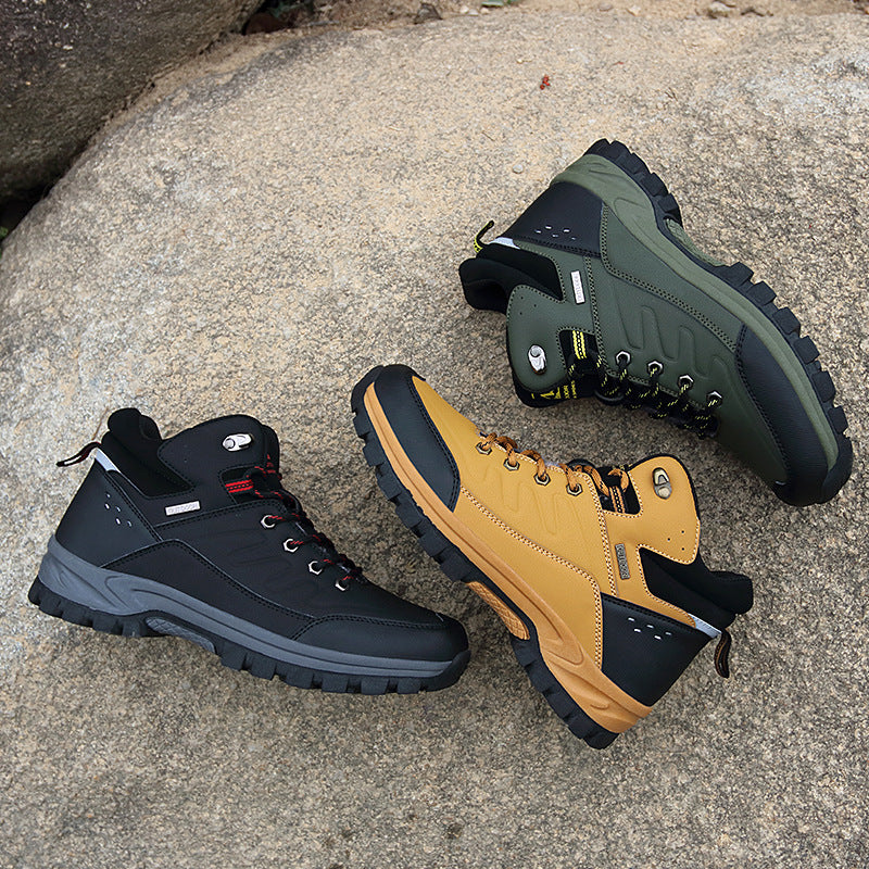 Men’s High-Top Outdoor Hiking Boots Single-Layer Shoes