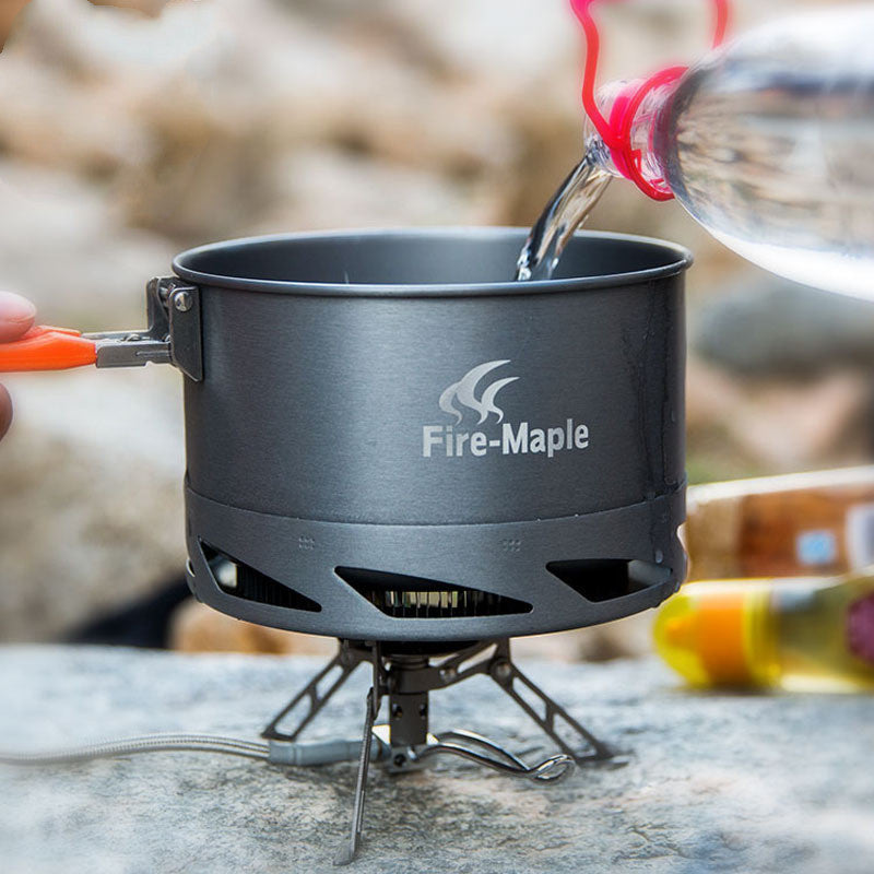 Camping Cookware Set With Heat Exchanger Pot And Kettle