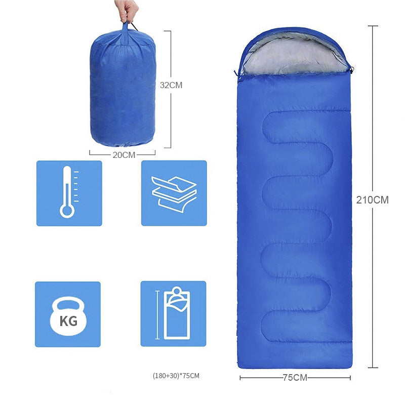 Thickened Hollow Cotton Winter Camping Sleeping Bag Envelope Style