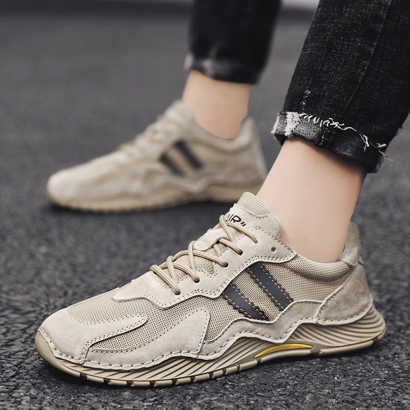 New Men’s Low-Top Lace-Up Hiking Boots Platform Shoes