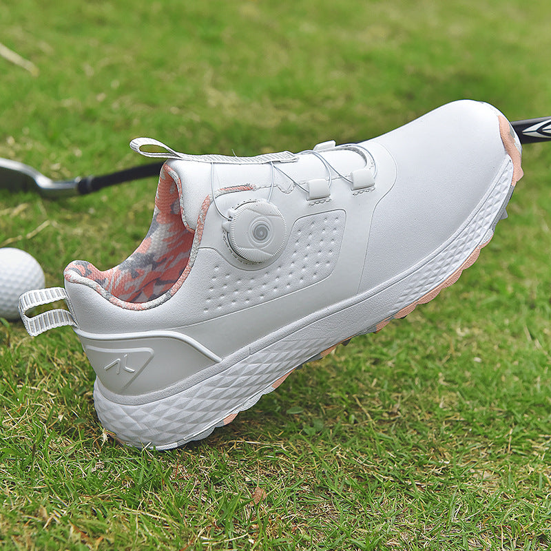 Couple Waterproof Golf Shoes With Spiked Track Sole