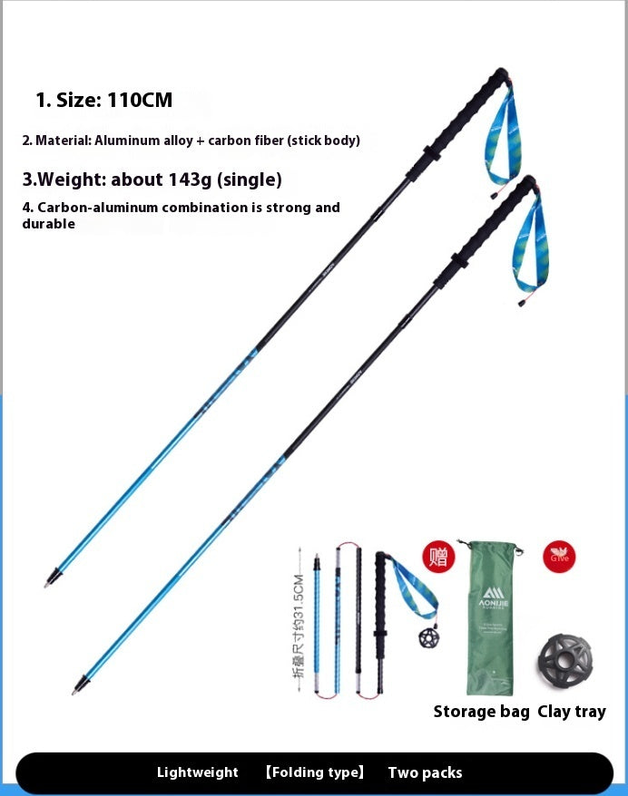 Folding Carbon Fiber Trekking Pole Off Road Cane